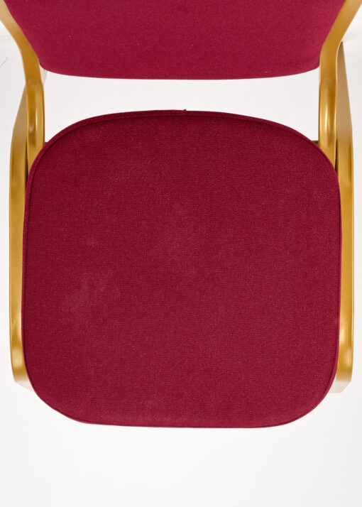 Burgundy Vinyl on Gold Frame Crown Banquet Chair CQCVBUG-ZF-T