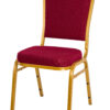 Burgundy Vinyl on Gold Frame Crown Banquet Chair CQCVBUG-ZF-T