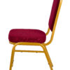 Burgundy Vinyl on Gold Frame Crown Banquet Chair CQCVBUG-ZF-T