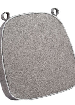 Cushion Chiavari – Velcro Strap – Gray, Silver Pipe, 2.5″ Thick CUSHBST-GRS-AX-T