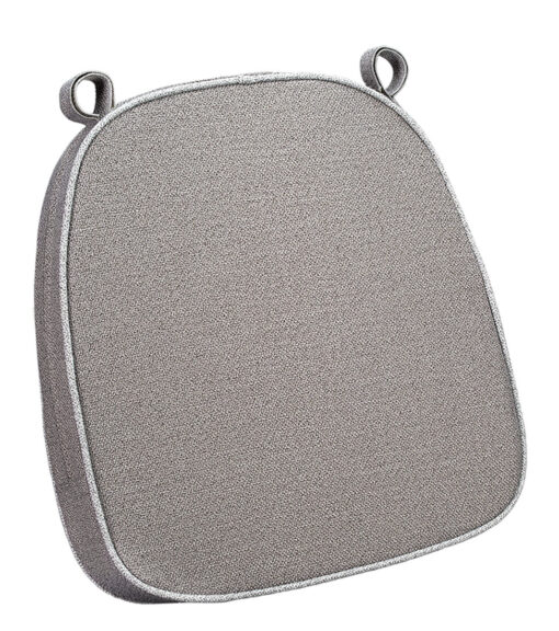 Cushion Chiavari – Velcro Strap – Gray, Silver Pipe, 2.5″ Thick CUSHBST-GRS-AX-T