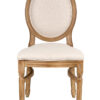 Chestnut Resin Louis Pop Chair Beige Tweed Fabric Back and Seat CLPRCBB-ZG-T