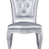 Silver Resin Royal Chair, Silver Vinyl Seat, Silver Vinyl Tufted Back CRRSST-ZG-T