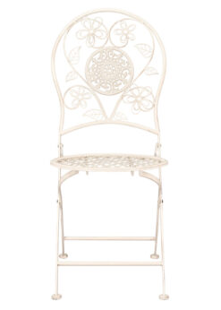 Barcelona Bistro Chair Antique White, with Round Seat and Back CBBMRW-AX-T