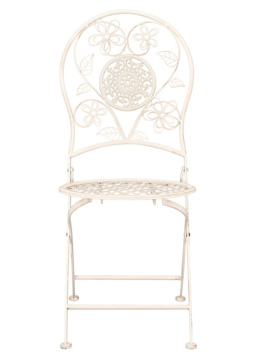 Barcelona Bistro Chair Antique White, with Round Seat and Back CBBMRW-AX-T