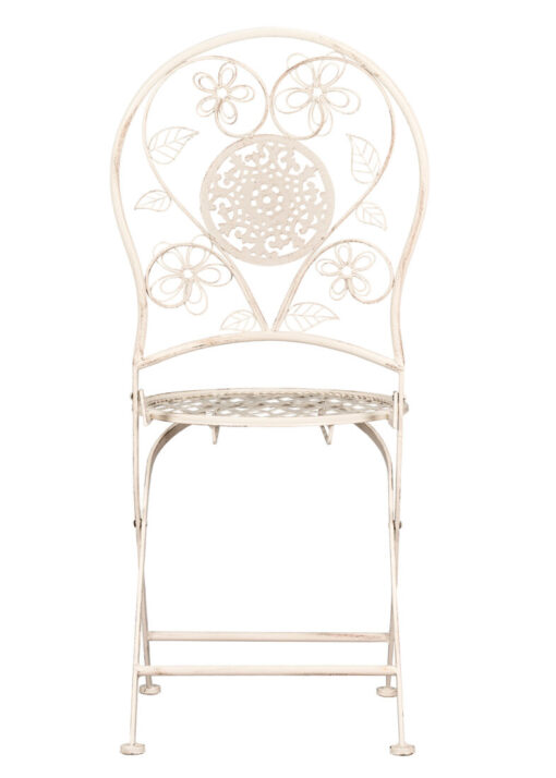 Barcelona Bistro Chair Antique White, with Round Seat and Back CBBMRW-AX-T