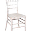 White Distressed with Brushed Wood Look Resin Steel Skeleton Chiavari Chair CCRWDB-STEEL-AX-T