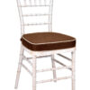 White Distressed with Brushed Wood Look Resin Steel Skeleton Chiavari Chair CCRWDB-STEEL-AX-T