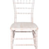 White Distressed with Brushed Wood Look Resin Steel Skeleton Chiavari Chair CCRWDB-STEEL-AX-T