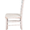 White Distressed with Brushed Wood Look Resin Steel Skeleton Chiavari Chair CCRWDB-STEEL-AX-T