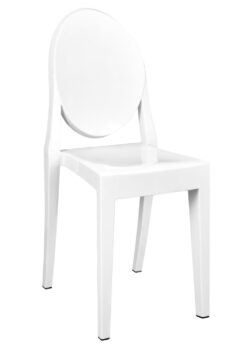 White Resin Oval Back Victoria Ghost Chair CGVRW-ZG-T