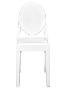 White Resin Oval Back Victoria Ghost Chair CGVRW-ZG-T