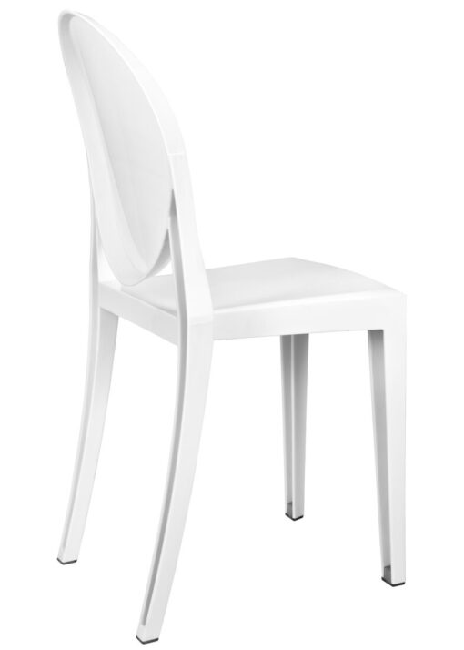 White Resin Oval Back Victoria Ghost Chair CGVRW-ZG-T