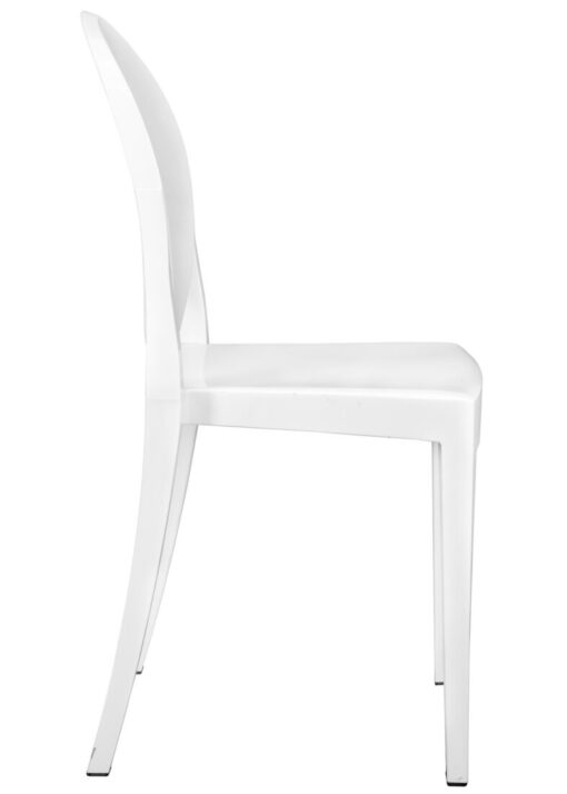 White Resin Oval Back Victoria Ghost Chair CGVRW-ZG-T