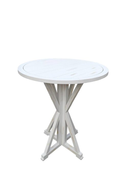 36" White Distressed Farm Cocktail Table