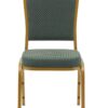 Green Fabric Pattern on Gold Frame Banquet Chair CQCFGRP-ZF-T