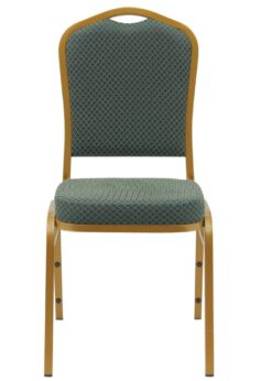 Green Fabric Pattern on Gold Frame Banquet Chair CQCFGRP-ZF-T