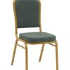 Green Fabric Pattern on Gold Frame Banquet Chair CQCFGRP-ZF-T