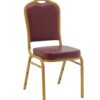 Burgundy Vinyl on Gold Frame Banquet Chair CQCVBUG-ZF-T