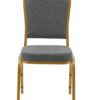 Charcoal Grey Fabric on Gold Frame Banquet Chair CQCFGG-ZF-T