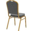 Charcoal Grey Fabric on Gold Frame Banquet Chair CQCFGG-ZF-T