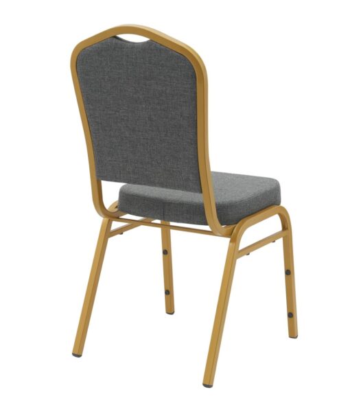 Charcoal Grey Fabric on Gold Frame Banquet Chair CQCFGG-ZF-T