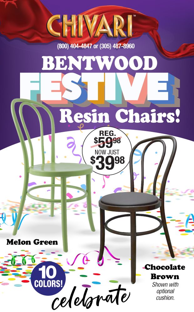 Bentwood Festive Resin Chairs - 10 Colors!