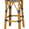 26" Blue on White Light Pipe No Back Bistro Barstool BCNBPBLU-AX-T