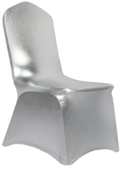 10-Pack Metallic Silver Spandex Chair Cover 250gsm by Chivari SX-SPANXCHA-MSIL-10