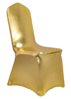 10-Pack Metallic Gold Spandex Chair Cover 250gsm by Chivari SX-SPANXCHA-MGLD-10