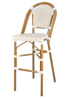 White and Beige French Bistro Barstool BBPWB-AX-T