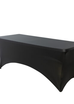 5 Pack Black Spandex 250gsm 6 Foot Folding Table Cover SX-SPANXTB-6FT-BK-5