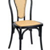 Black Bentwood Resin Chair with Natural Rattan Back and Natural Rattan Seat CBRB-RR-ZG-T