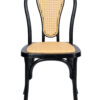 Black Bentwood Resin Chair with Natural Rattan Back and Natural Rattan Seat CBRB-RR-ZG-T