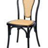 Black Bentwood Resin Chair with Natural Rattan Back and Natural Rattan Seat CBRB-RR-ZG-T