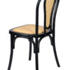 Black Bentwood Resin Chair with Natural Rattan Back and Natural Rattan Seat CBRB-RR-ZG-T