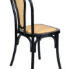 Black Bentwood Resin Chair with Natural Rattan Back and Natural Rattan Seat CBRB-RR-ZG-T