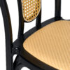 Black Bentwood Resin Chair with Natural Rattan Back and Natural Rattan Seat CBRB-RR-ZG-T