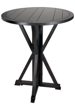 Black 3 Foot (36″) Round Farmhouse Cocktail Table TFARMCKTL36-BL-AX-T