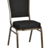 Black Vinyl on Gold Vein Frame Crown Banquet Chair by Chivari CQCVBU-ZF-T