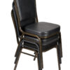 Black Fabric on Gold Vein Frame Crown Banquet Chair by Chivari CQCFBU-ZF-T