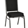 Black Fabric on Silver Vein Frame Square Banquet Chair by Chivari CQSFB-ZF-T