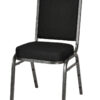 Black Fabric on Silver Vein Frame Square Banquet Chair by Chivari CQSFB-ZF-T