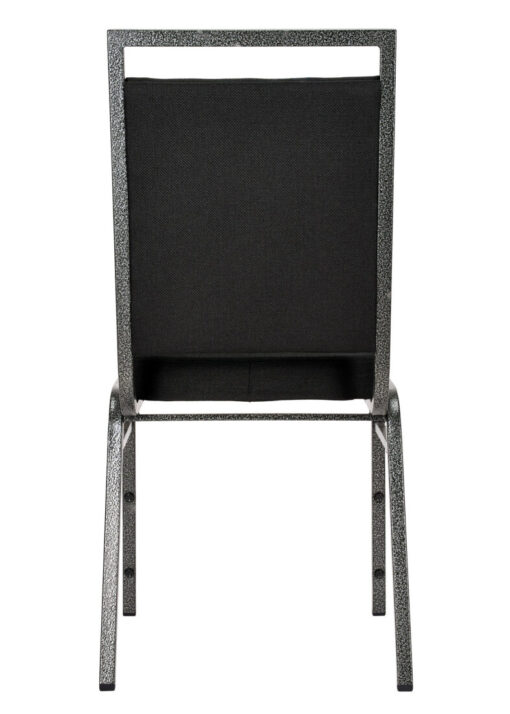 Black Fabric on Silver Vein Frame Square Banquet Chair by Chivari CQSFB-ZF-T