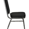 Black Fabric on Silver Vein Frame Square Banquet Chair by Chivari CQSFB-ZF-T