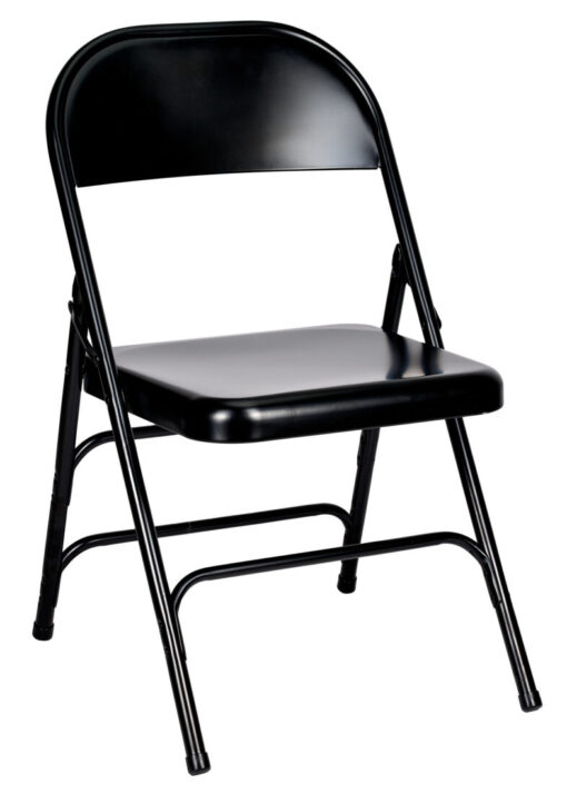 Black Metal Folding Chair by Chivari CFMBL-CX-T