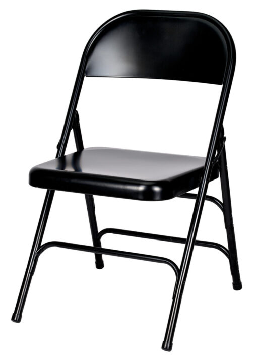 Black Metal Folding Chair by Chivari CFMBL-CX-T