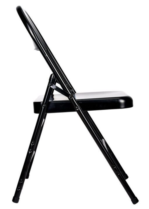 Black Metal Folding Chair by Chivari CFMBL-CX-T