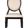 Black Resin Louis Pop Chair with Burlap Fabric Seat and Back by Chivari CLPRBBB-ZG-T