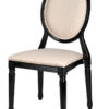 Black Resin Louis Pop Chair with Burlap Fabric Seat and Back by Chivari CLPRBBB-ZG-T